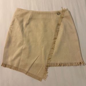 Fringe asymmetrical mini skirt, size S